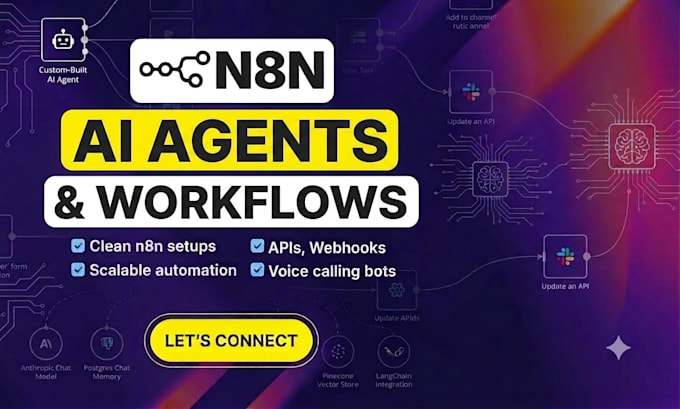 build n8n ai agent automation workflows and custom ai agents
