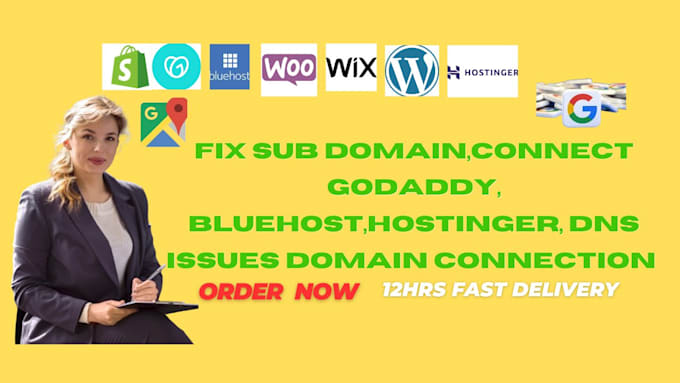fix sub domain,connect godaddy, bluehost,hostinger, dns issues domain connection