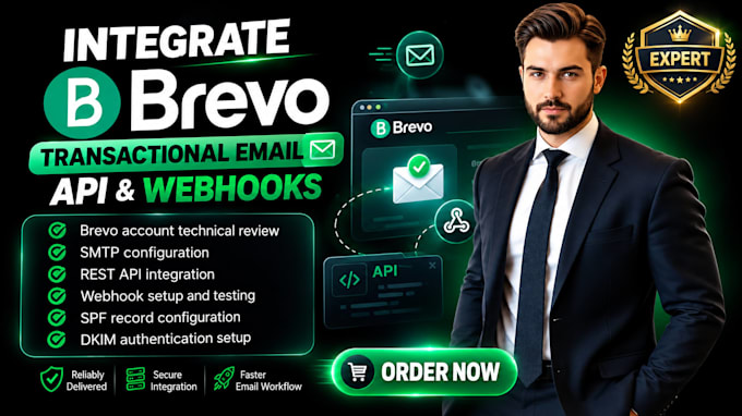 integrate brevo transactional email API and webhooks