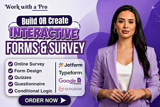 create online forms, quizzes and questionnaires with typeform, jotform, outgrow