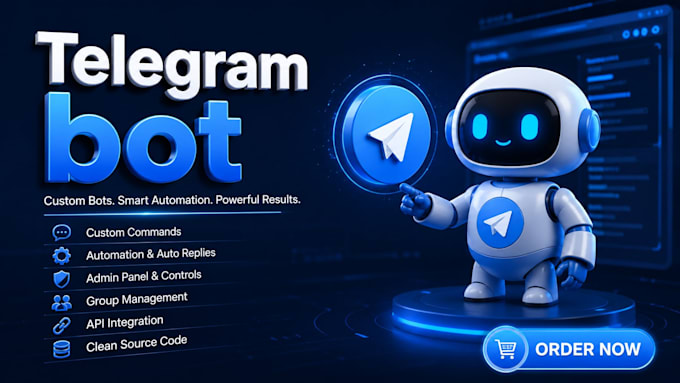 develop telegram bot with automation, API integration and dashboard