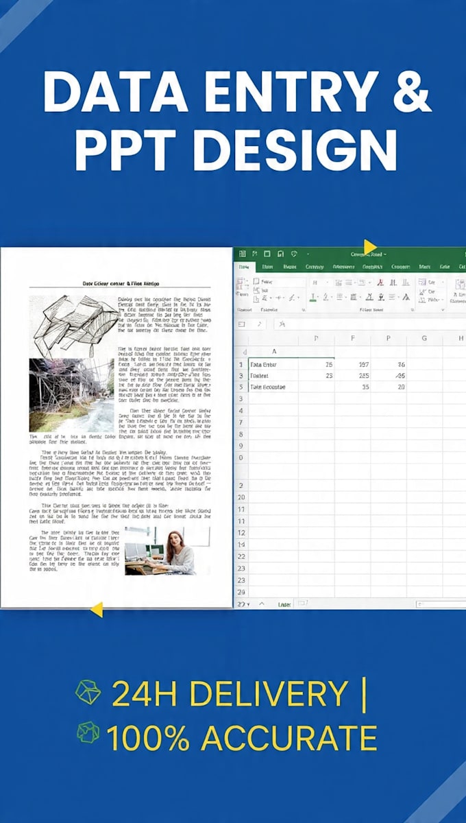 do data entry, excel cleaning, and ppt presentation