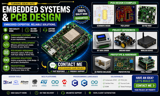 do embedded systems firmware development pcb board designing arduino prototyping