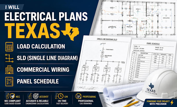 electrical plans texas load calculation sld commercial wiring panel schedule