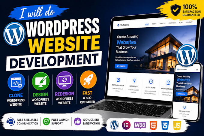 do wordpress website development, clone, design, redesign wordpress website