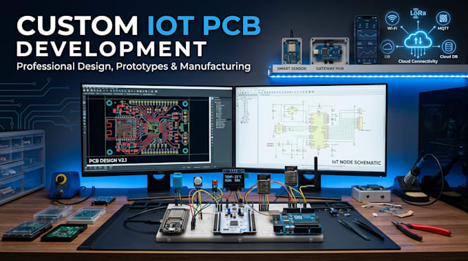 design pcb layouts electronics for esp32, stm32, arduino iot