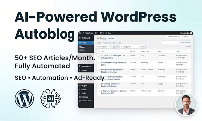 build an ai powered wordpress autoblog with SEO automated publishing