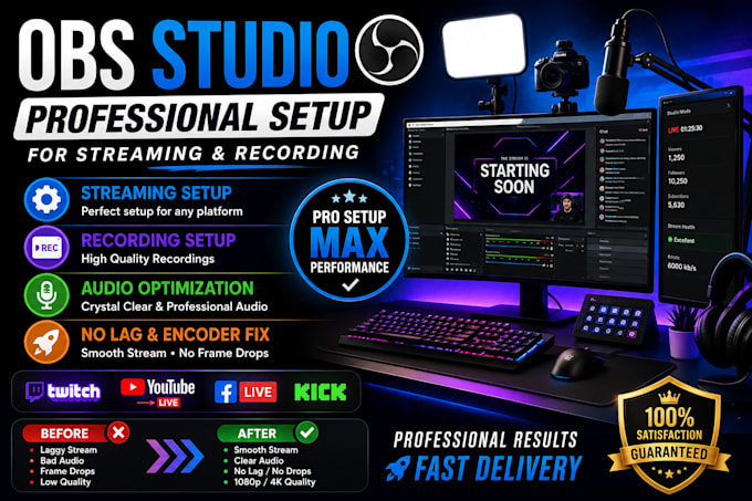 setup obs studio for streaming and recording