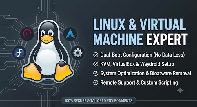 provide expert linux support, dual boot configuration, and vm setup