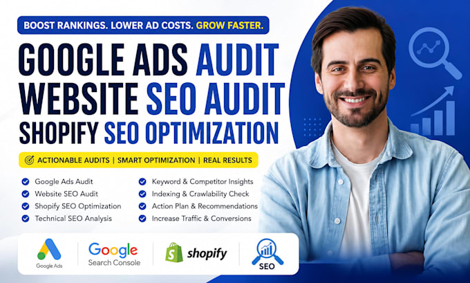 do google ads audit, website audit and shopify seo optimization