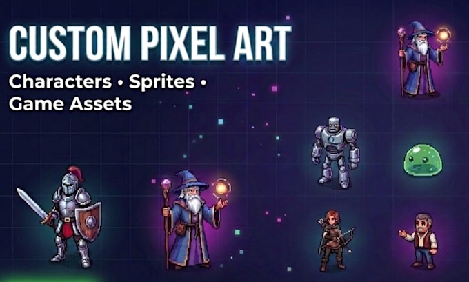 create custom pixel art characters, sprites and 2d game assets