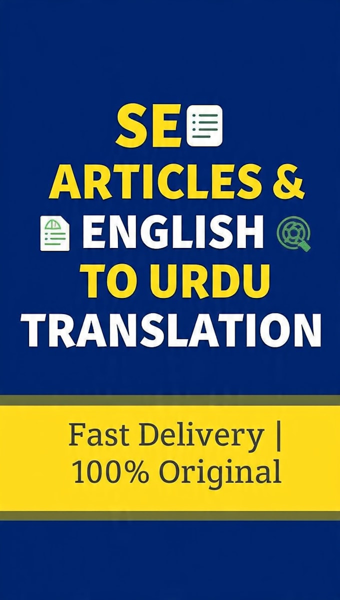 write SEO articles and do english to urdu translation