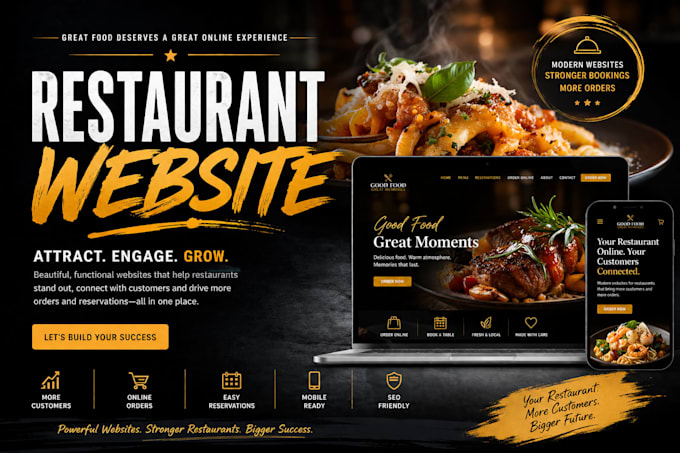 create modern restaurant website with online ordering for food business web app