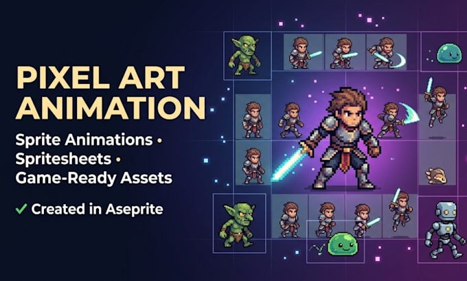 create pixel art sprite animations and spritesheets