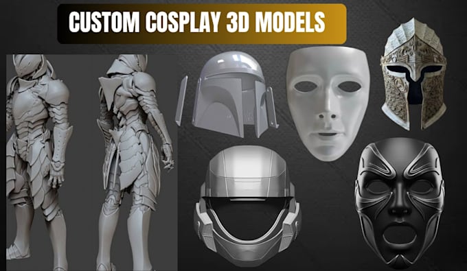 model custom 3d cosplay armor helmets and masks