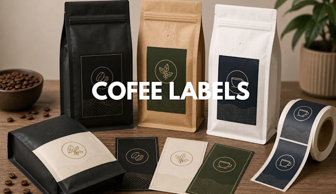 design coffee bag label, coffee packaging and stand up pouch design