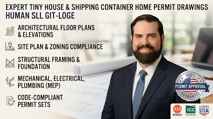 create tiny house and shipping container home permit drawings