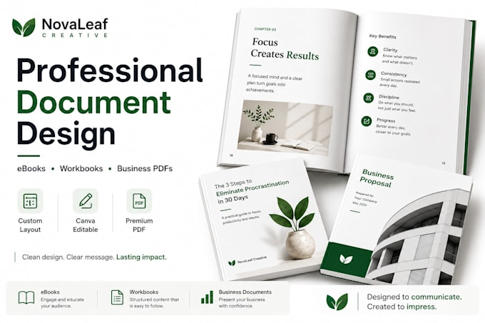 design a professional canva ebook, workbook or PDF layout