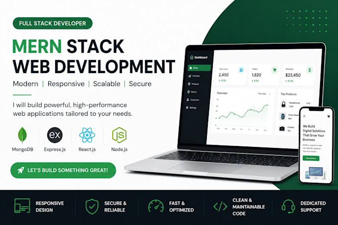 develop a professional full stack web application