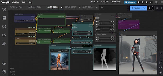 create nsfw and sfw comfyui workflow for ai influencer using stable diffusion