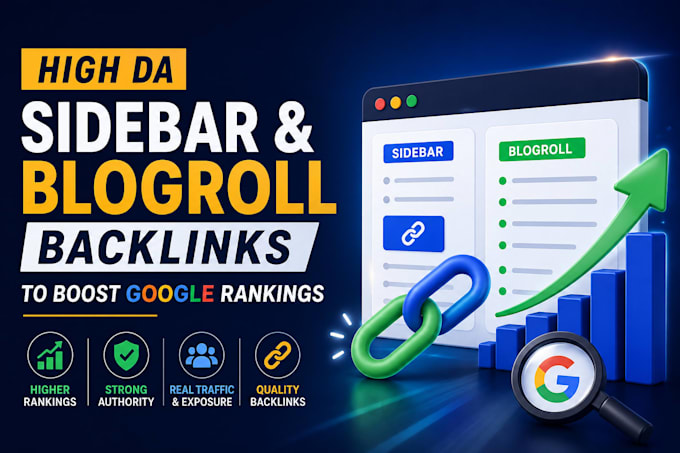 create powerful high da, sidebar and blogroll backlinks