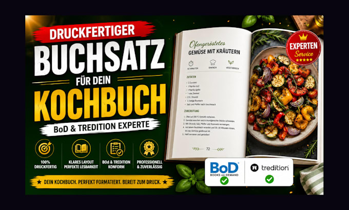druckfertiger buchsatz fur dein kochbuch, amazon KDP und bod experte