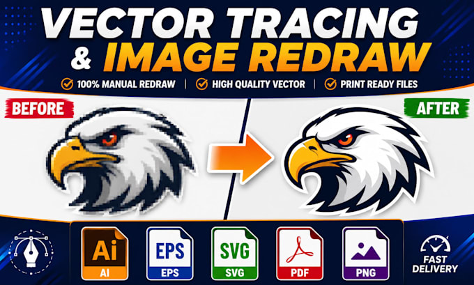 do anything on adobe illustrator, redraw image, vector art, photo manipulation