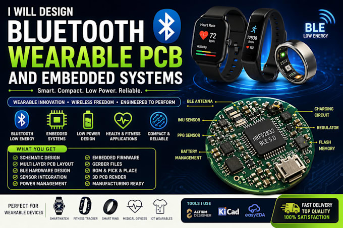 design bluetooth wearable pcb and embedded systems