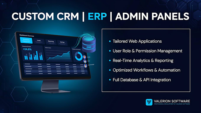 build custom web application, crm, erp, and admin panel
