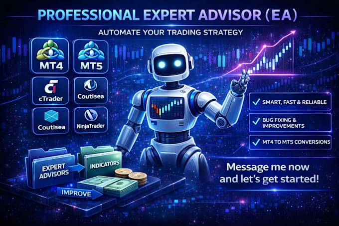 create expert advisor, mt4 eas, mt5 eas, forex trading bot using mql4 and mql5