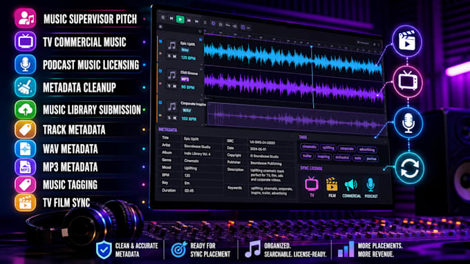 do sync licensing pitch prep and music metadata tagging for your song