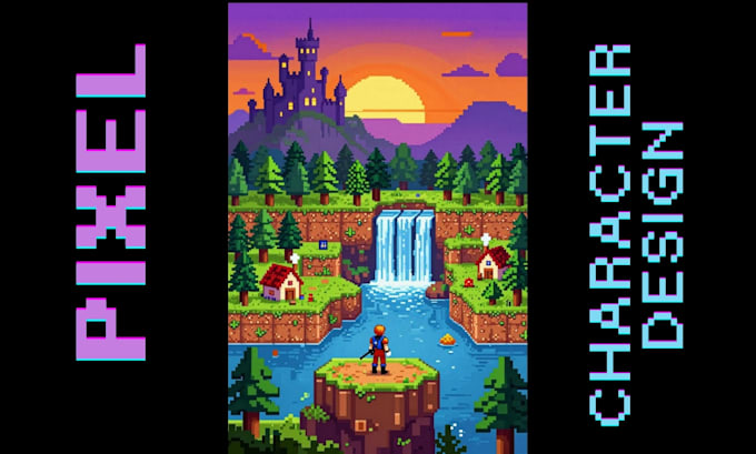 make custom pixel art character character animation pixel art assets for games