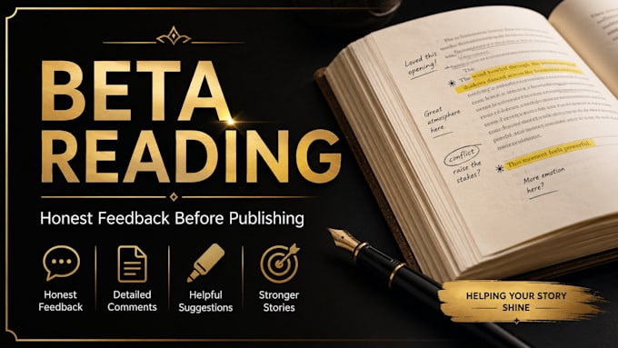 beta read your book and provide detailed reader feedback