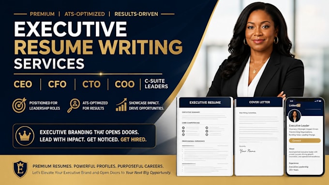 write an ats executive resume, for ceo, cfo, cto, coo, c suite, and linkedin