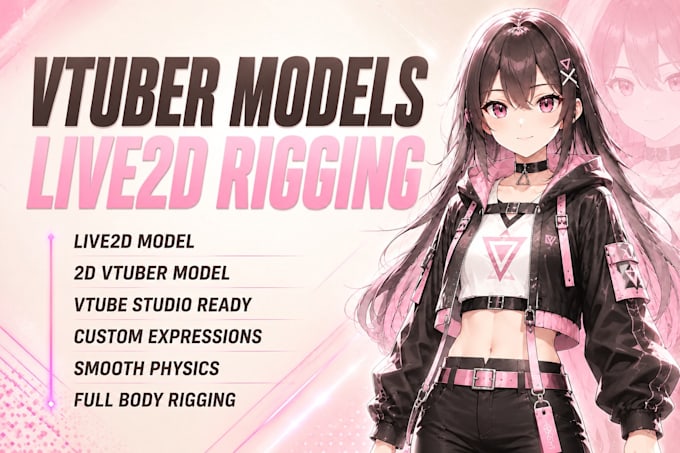 design vtuber model, live2d vtuber rigging, anime character design, live2d model