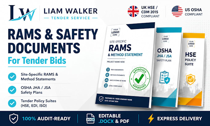 write professional rams risk assessment and safety documents for your tender bid