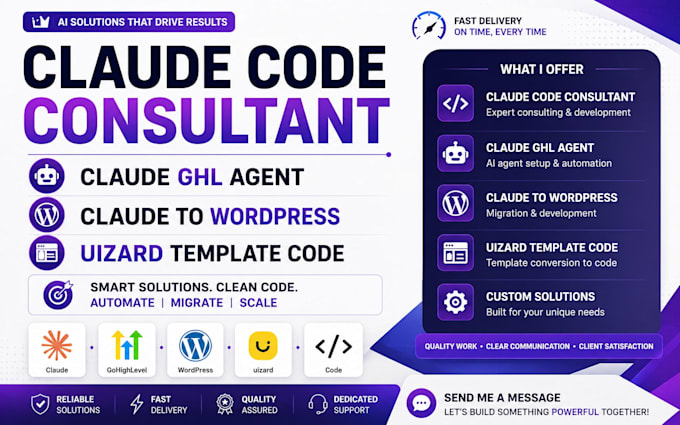 claude code consultant claude ghl agent claude to wordpress uizard template code