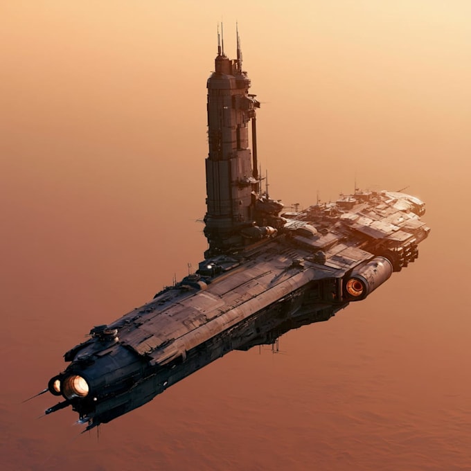 design spaceship, sci fi illustration and sci fi art