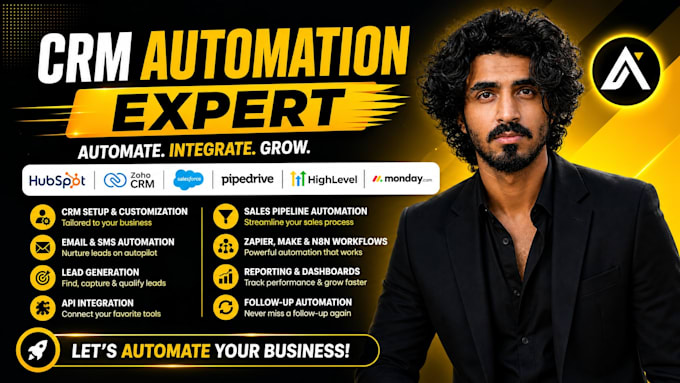 setup CRM automation with hubspot, apollo, zapier