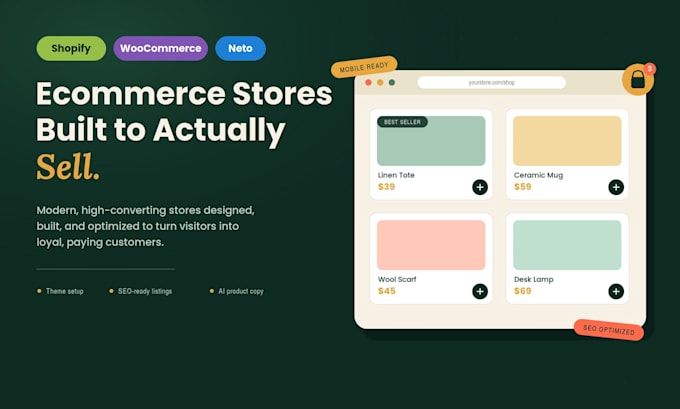 create, customize, and optimize your ecommerce web store