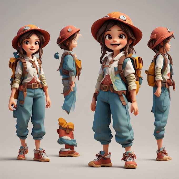 create a custom character turnaround sheet and model sheet