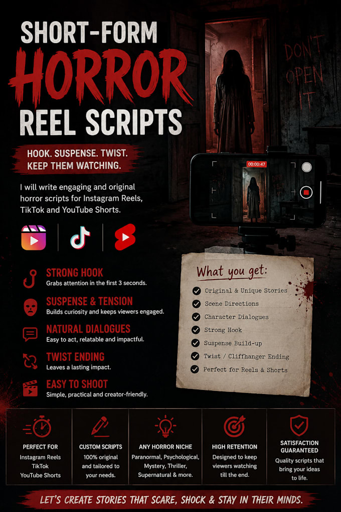 short form horror and reel scripts