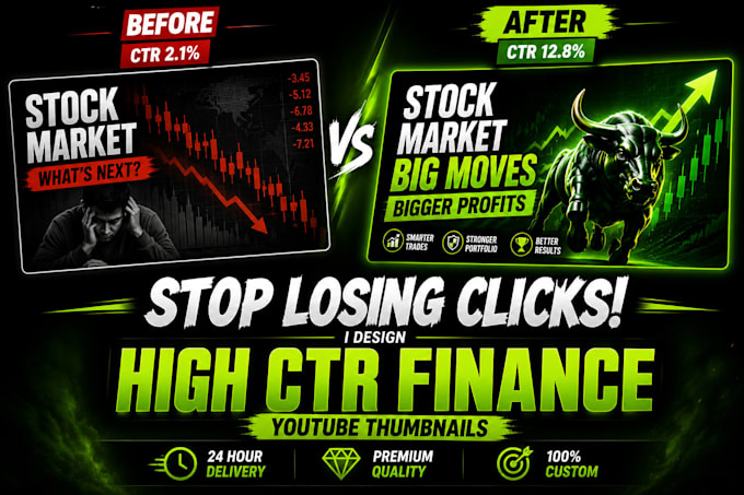 finance and stock market youtube thumbnail