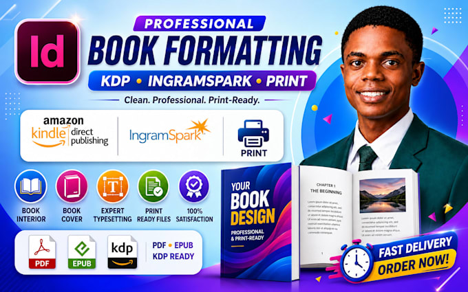 format indesign ebook interior KDP book cover book typesetting ingramspark print