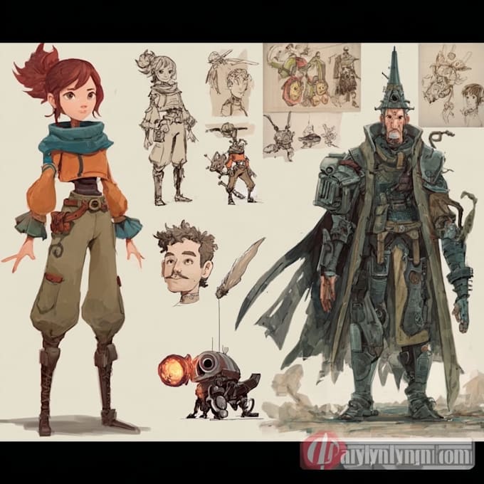 develop original character concept art for your game story