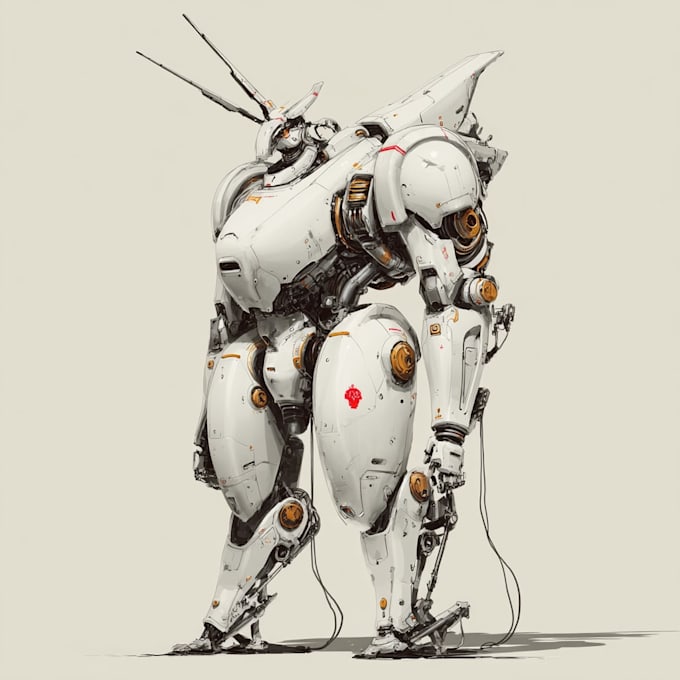 design custom futuristic mecha robot artwork