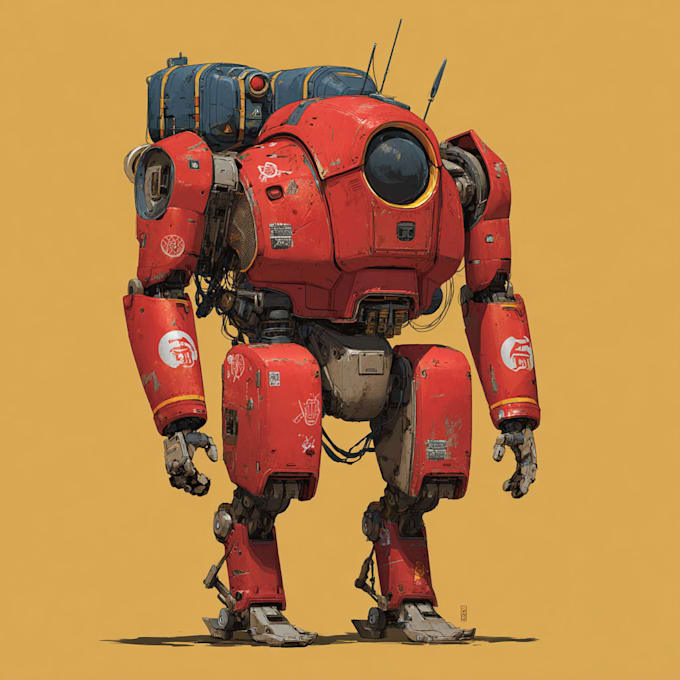 design custom futuristic mecha robot artwork