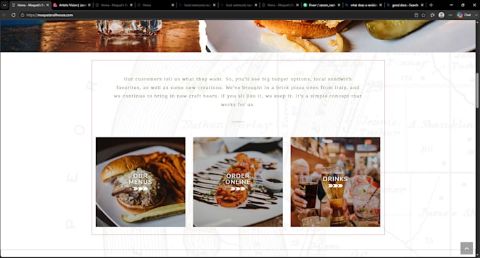 make your restaurant a website