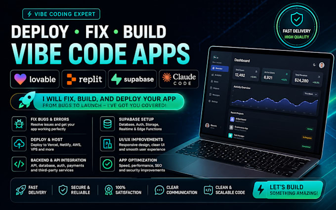 deploy fix vibe code app lovable dev replit app lovable supabase claude code app