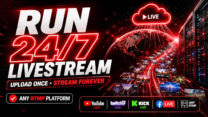 livestream your pre recorded videos 24 7 for 30 days